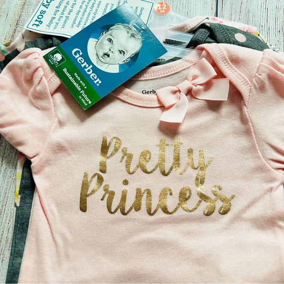 Gerber Pretty Princess Onesie Set & Headband Bundle - Size 12M NEW - Picture 3 of 5